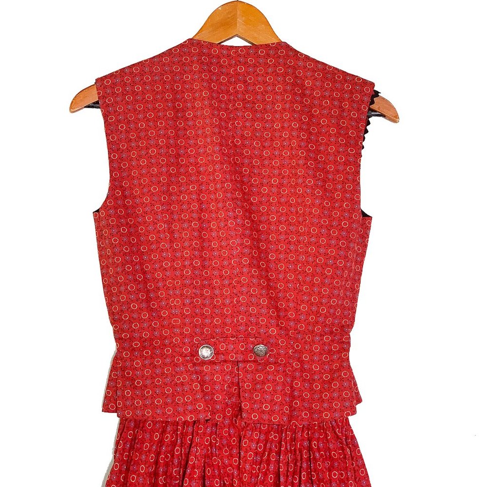 VTG 40s RARE Lanz 2Pc Dirndl Skirt Dress Set XS - Picture 7 of 10